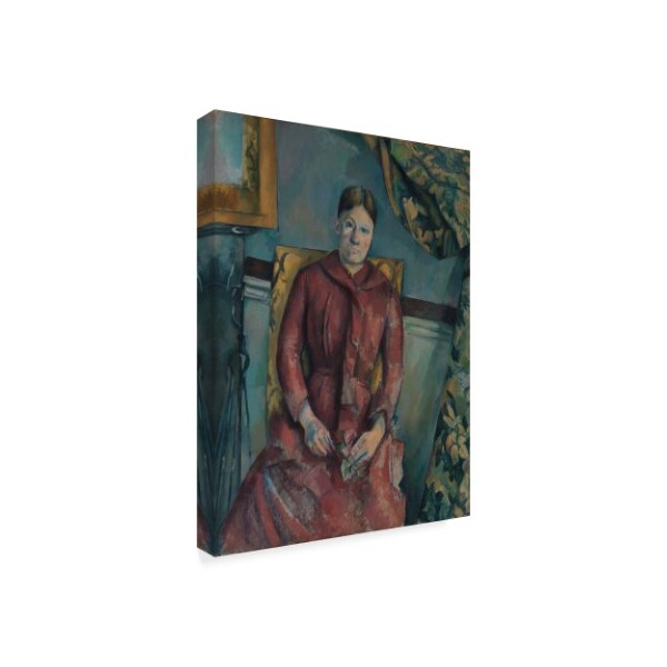 Paul Cezanne 'Madame Cezanne In A Red Dress' Canvas Art,35x47